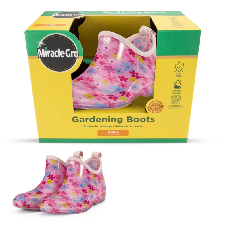 Miracle.Gro Gardening Rain Boots Ankle Floral 6-10 28*15*21.7cm