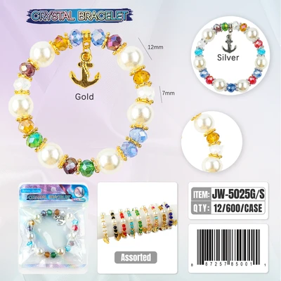JW-5025, Crystal Bracelet Random Color, 887257850011