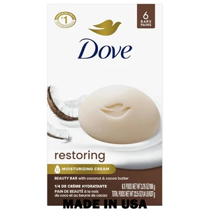 DS6-RCC, Dove Soap USA 3.75oz 6-Pack Restoring Coconut & Cocoa Butter #34786, 011111347861