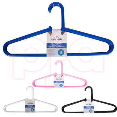 45019, Ideal Home Plastic Hangers 3PK Basic HD, 191554450196