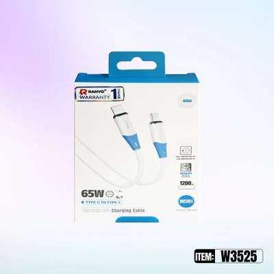 W3525, FAST CHARGING DATA CABLE 1.2M 65W Type C-C, 6918033876285