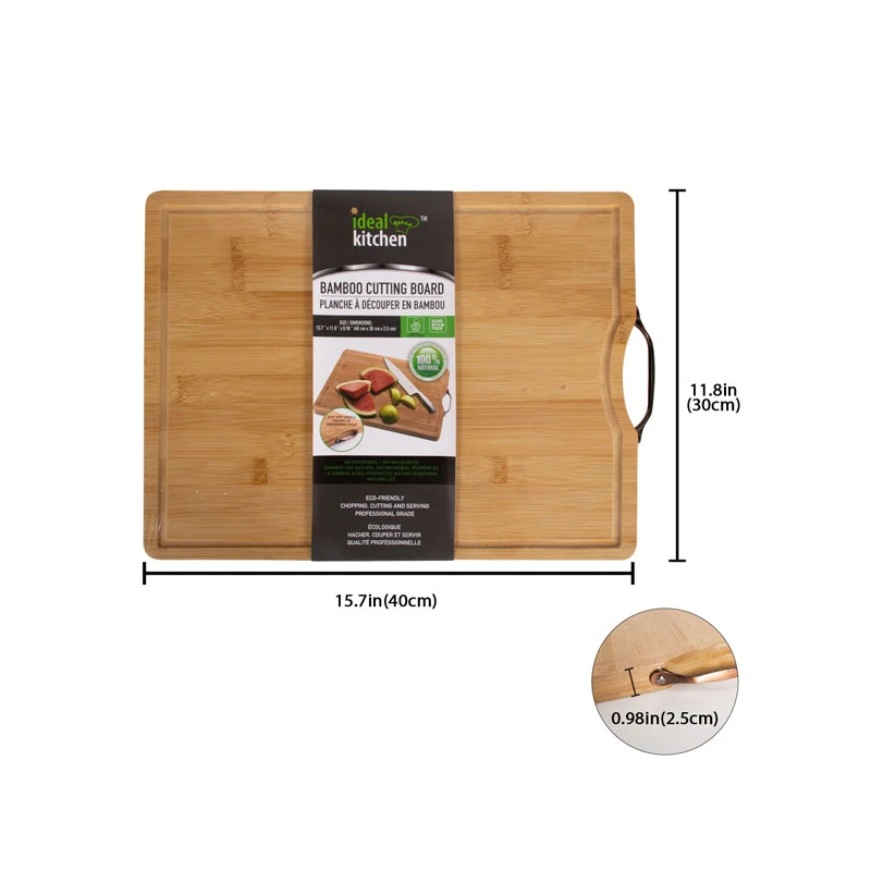 Ideal Kitchen Bamboo Cutting Board 11.8x15.7x1 inch