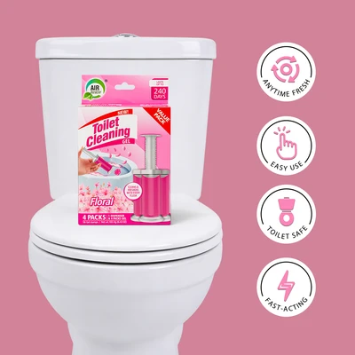 60130, Air Fusion Toilet Cleaning Gel 6.43oz 4PK – Floral, 191554601307