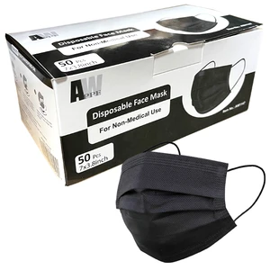 AW1147, Black 3PLY Non Medical Earloop Mask, 195893255511