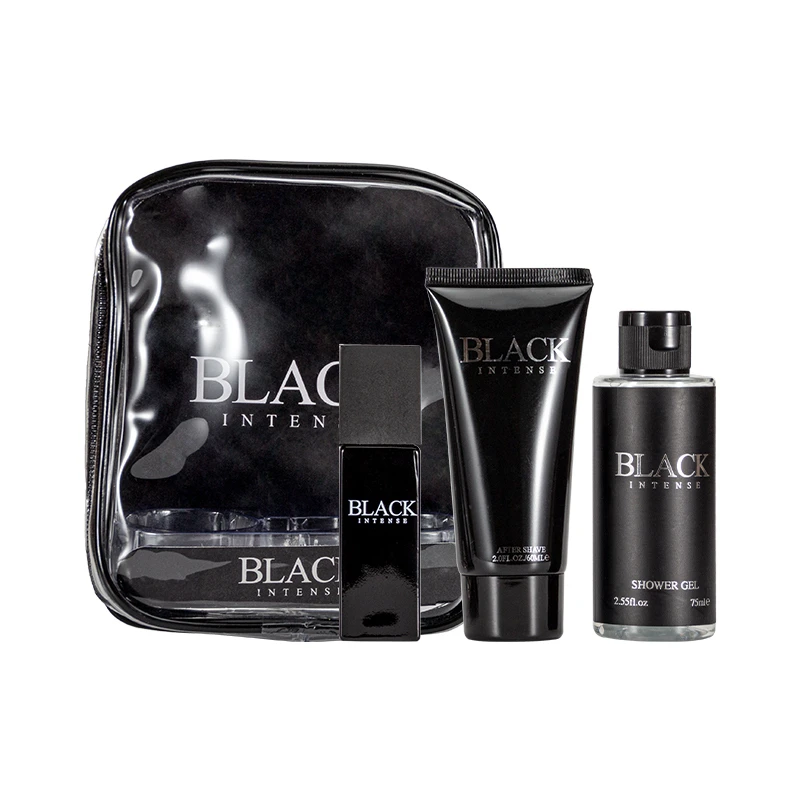 Men's 3pcs BagGiftSet BlackIntense12ml/0.4fl.ozPerfume+60ml/2fl.ozAfterShave+75ml/2.55fl.ozShowerGel