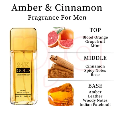 88217, Eau de Parfum 3.4 oz/100 ml 24k Gold for Men - United Scents, 191554882171