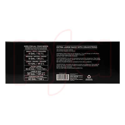 ST-30207, Drawstring  Trash Bag Flex 30 Gal 120CT Black - Scotts, 191554302075