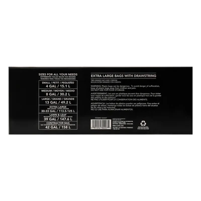 ST-30207, Drawstring  Trash Bag Flex 30 Gal 120CT Black - Scotts, 191554302075