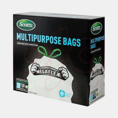 ST-30203, Drawstring Trash Bag Flex 13 Gal 130CT White Lemon - Scotts, 191554302037