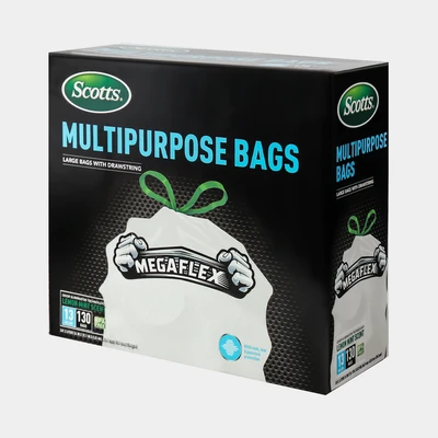 ST-30203, Drawstring Trash Bag Flex 13 Gal 130CT White Lemon - Scotts, 191554302037
