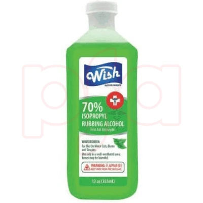 61303, Wish Rubbing Alcohol 12oz 70% WinterGreen, 191554613034