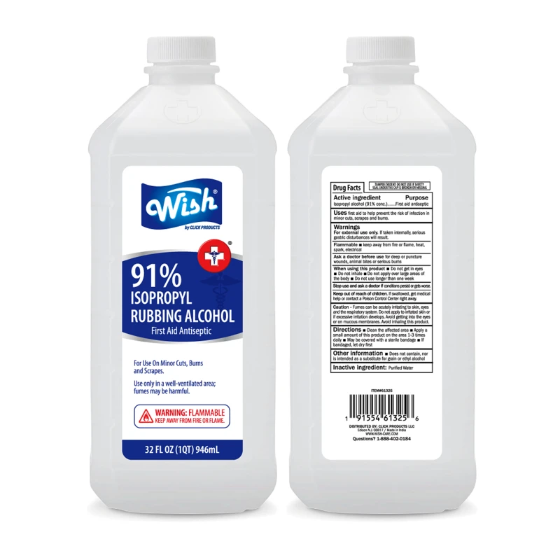 Wish Rubbing Alcohol 32oz 91%