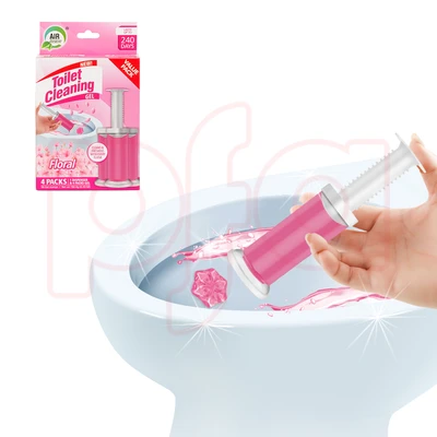 60130, Toilet Cleaning Gel 4 Pack Clean Floral Scent 6.43oz with 56 Stamps - Air Fusion, 191554601307