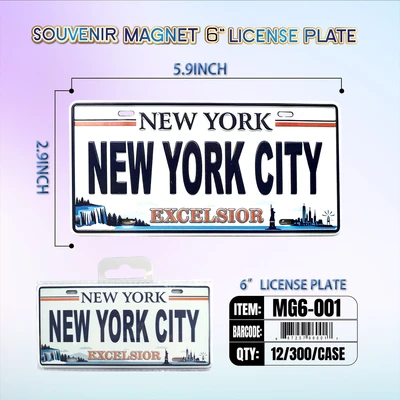 MG6-001, License Plate Magnet  6“x3", 887257960017
