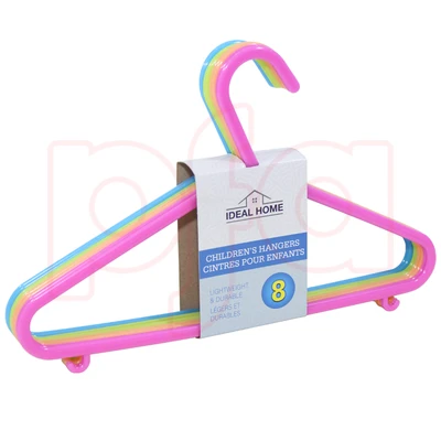 45020, Ideal Home Plastic Hangers Kids 8PK Basic HD, 191554450202