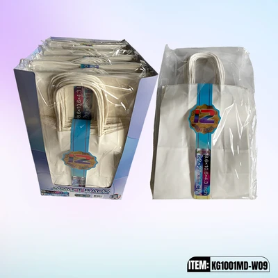 KG1001SM-W09, Kraft Bags SM. White 8.6"x6.3"x3.1", 887258100092