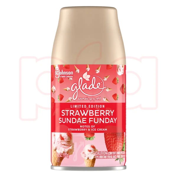 GL62AR-SSF, Glade Automatic Spray Refill 6.2oz Strawberry Sundae Funday, 046500037337