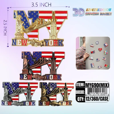 MY690, New York Souvenir M. Metal Magnet, 887257916908