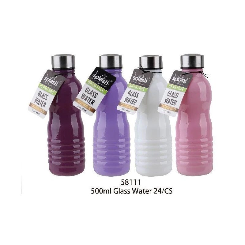 Splash Bottle Glass 500ml Shiny Bottom Curve