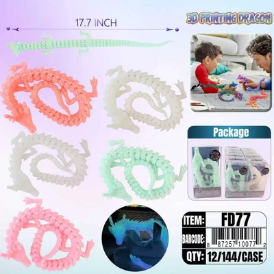 FD77, GLOW IN DARK CHINESE DRAGON 18" 45cm 1/PVC 12/DP, 887257100772