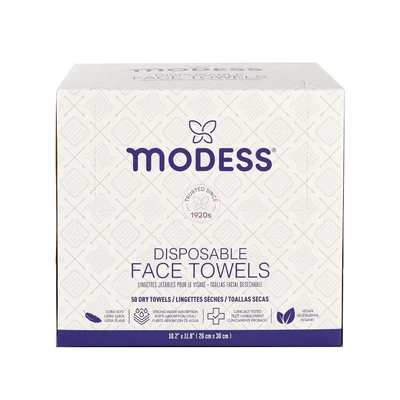 24050-12, Modess Disposable Face Towels 50ct, 191554240506