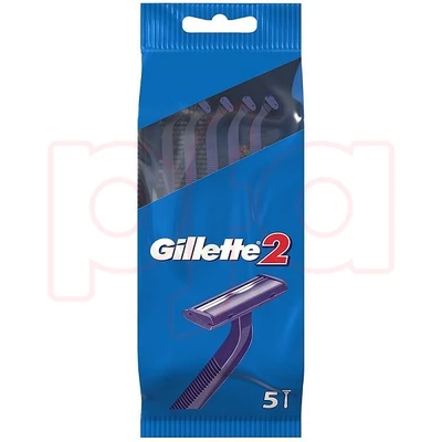 G2-5, Gillette 2 Blade 5-Pack Disposable Razor, 3014260287030