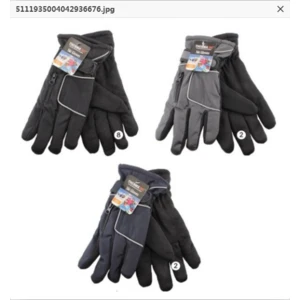 11101, Thermaxxx Winter Ski Gloves Men Zipper Pocket w/ Grip Dots, 191554111011