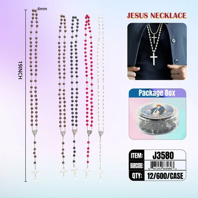 J3580, Rosary Jesus Neckalce, 887257835803