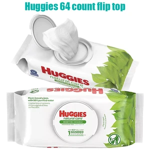 H64NCS, Huggies Wipes USA 64CT w/ Flip Top NC Sensitive, 036000524565