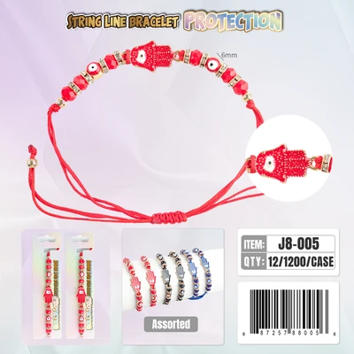 J8-005, String Line Protection Bracelet, 887257880056
