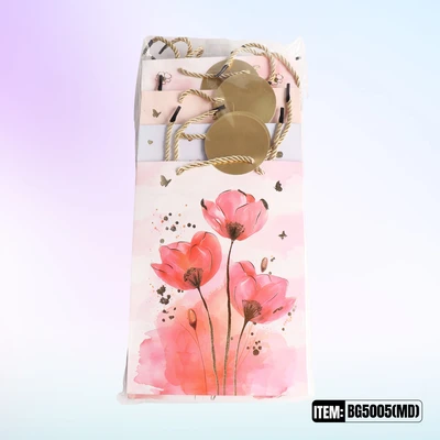 BG5005-MD, General Gift Bags MD.Assorted x4  7.1"x3.1"x9.4", 887257150159