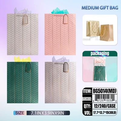 BG5014-MD, General  Gift Bags MD x4 Assted.  7.1"x3.9"x9", 887257150302