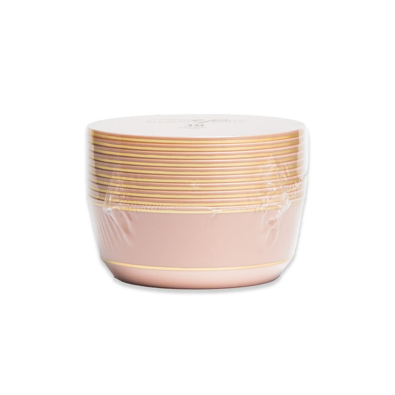 Elegance Party 10PK 14oz Soup Bowl Blush+Gold