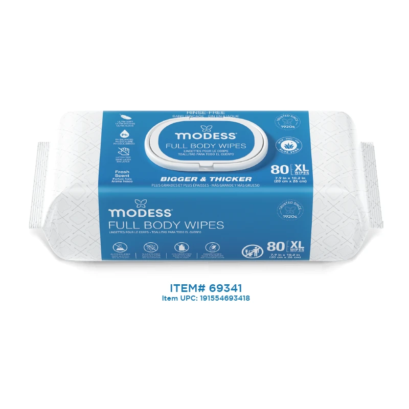 Modess Adult cleaning wipes 80ct Fresh Scent