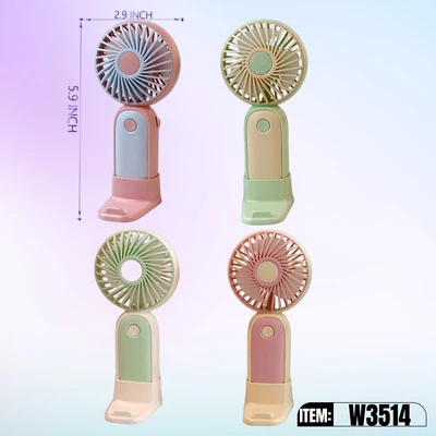 W3514, Rechargeable Portable Fan Assorted Color/PDQ, 887257735141