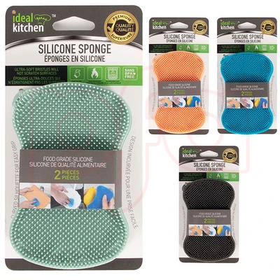 38117, Ideal Kitchen Silicone Sponge 2PK, 191554381179