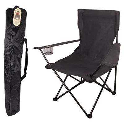 93005, Folding Camping Chair Black 19.7*19.7*31.5 inch, 191554930056