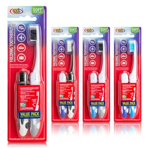 68059, Oral Fusion Folding Travel Toothbrush 2PK Soft, 191554680593
