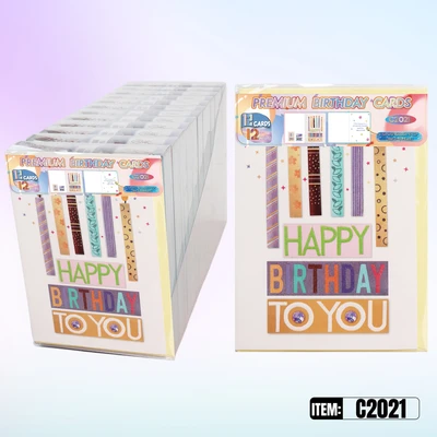 C2021, Birthday Premium Card Generic Messages Inside 12/PVC (144DP), 887257920219