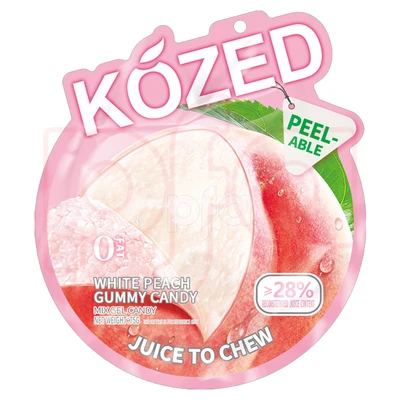 HG-GC75WP, Happy Global No Fat Gummy Candy 75g(2.65oz) White Peach, 6976791281505