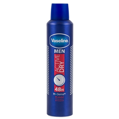 VBS250-MAD, Vaseline Body Spray 250ml Men Active Dry, 8886467000805