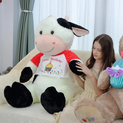 X0047Q8XGR, Cudhug Big Cow Large Birthday Stuffed Animal, X0047Q8XGR