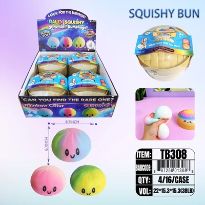 TB308, Rainbow Squishy Dumplings  6.7", 887258013088