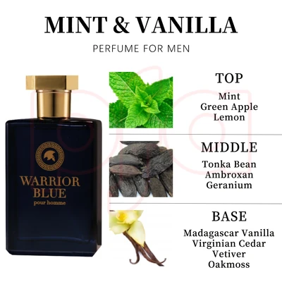 88204, Eau de Parfum 3.4 oz/100 ml Warrior Blue for Men - United Scents, 191554882041