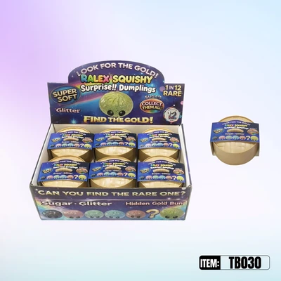 TB030, Ralex Squishy Sugar Dumplings Surprise with Glitter 3.35", 887258010308