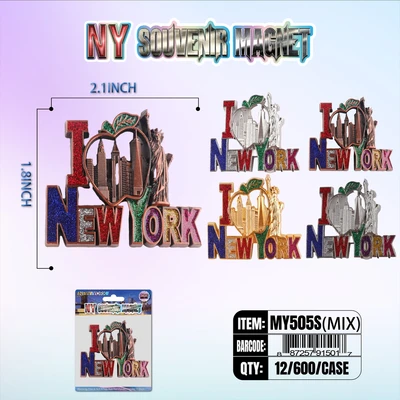 MY505S, New York Souvenir S. Metal Magnet, 887257915055