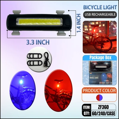 ZF360, BIKE USB Recharge Light Red + Blue, 887257003608