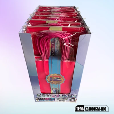 KG1001SM-R10, Kraft Bags SM. Rose Red 8.6"x6.3"x3.1", 887258100108