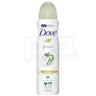 DBS150FT-12, Dove Body Spray 150ML Go Fresh Cucumber & Green Tea, 7791293040028