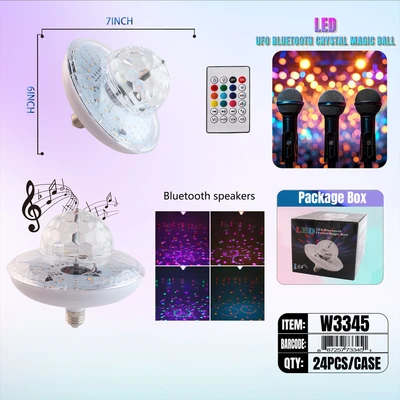 W3345, Party Light E27 & Bluetooth Speaker, 887257733451